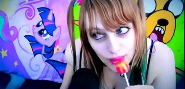  beauty sucking and licking lollipop ear to ear asmr